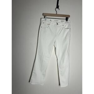 NWT J. Crew 10" Demi Boot Crop Jeans White Ankle High Rise Size 28